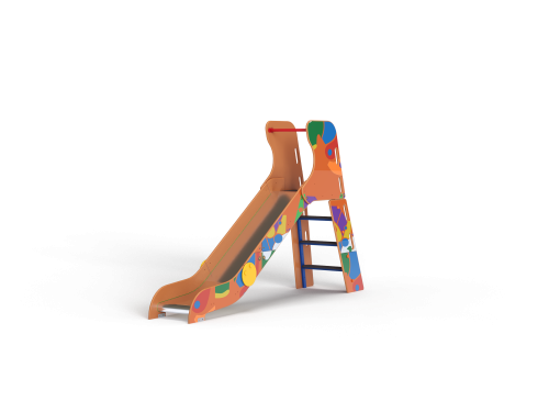 ДИО 5.0421 Горка с деревянными перилами  Граффити H=1200 мм