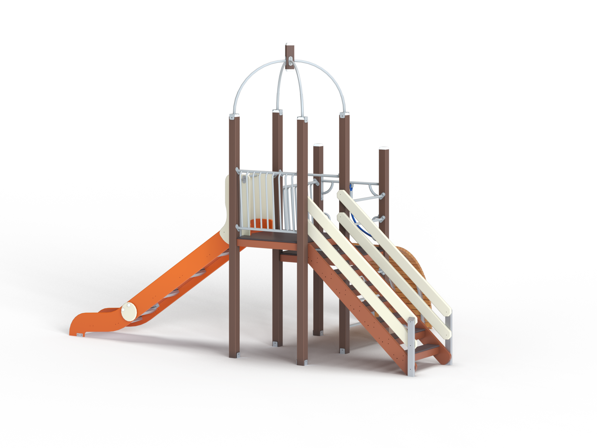 ДИК 1.225-ДПК Детский игровой комплекс Горка с трапом Н=1500