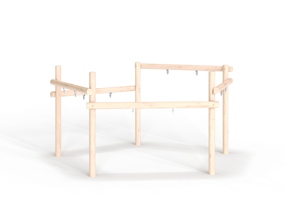 ДП 5.20 Рама качелей для 5 сидений на бревнах