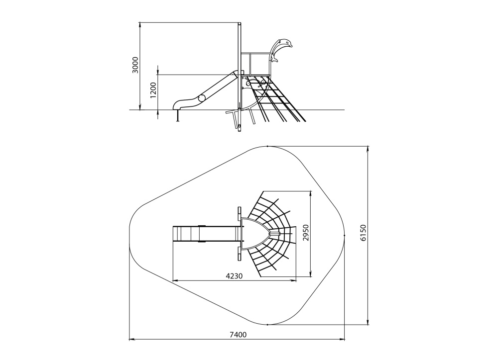 УК 7.907.21 Флекс горка с сеткой пор. окрас