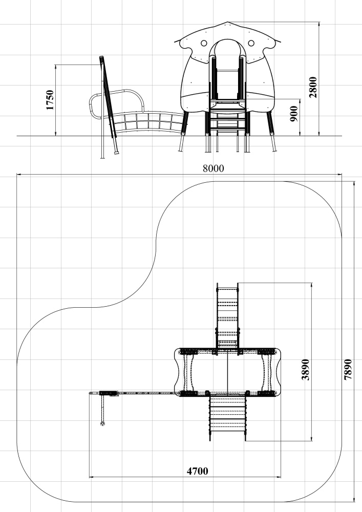 ДИК 1.37-ДЕРЕВО Детский игровой комплекс горка Н=900