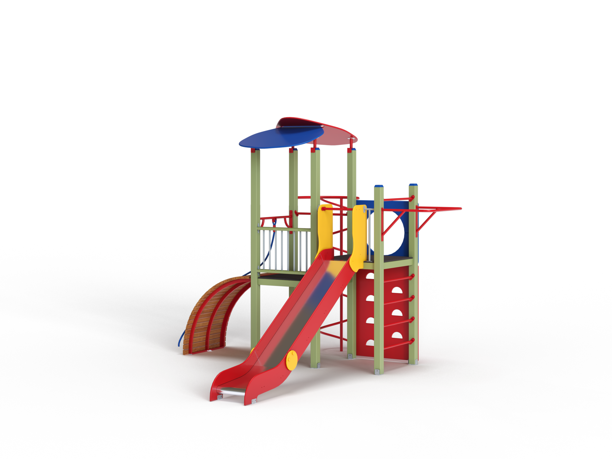 ДИК 1.230-ДЕРЕВО Детский игровой комплекс с горкой H=1500 мм