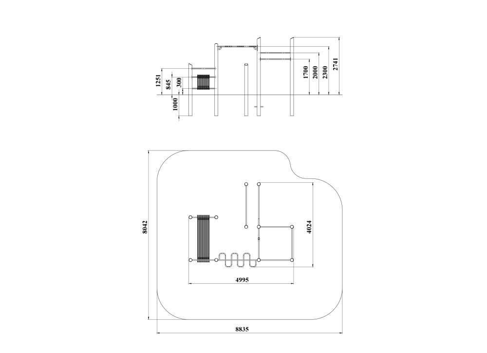ДП 7.373 Комплекс универсальный на бревнах