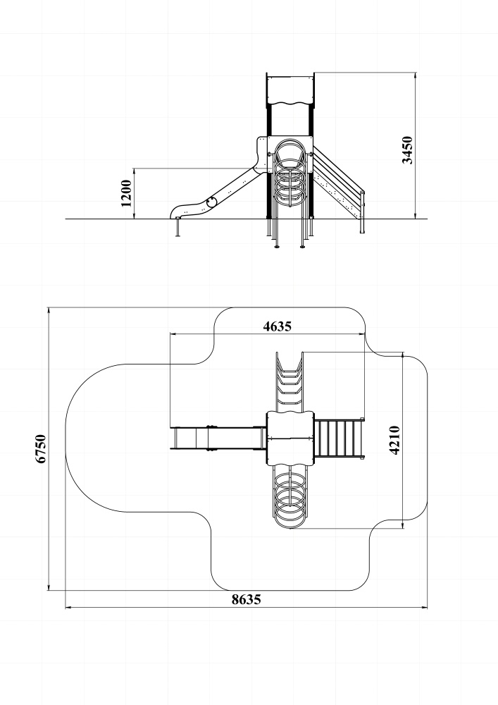 ДИК 1.017-ДЕРЕВО Детский игровой комплекс Н=1200