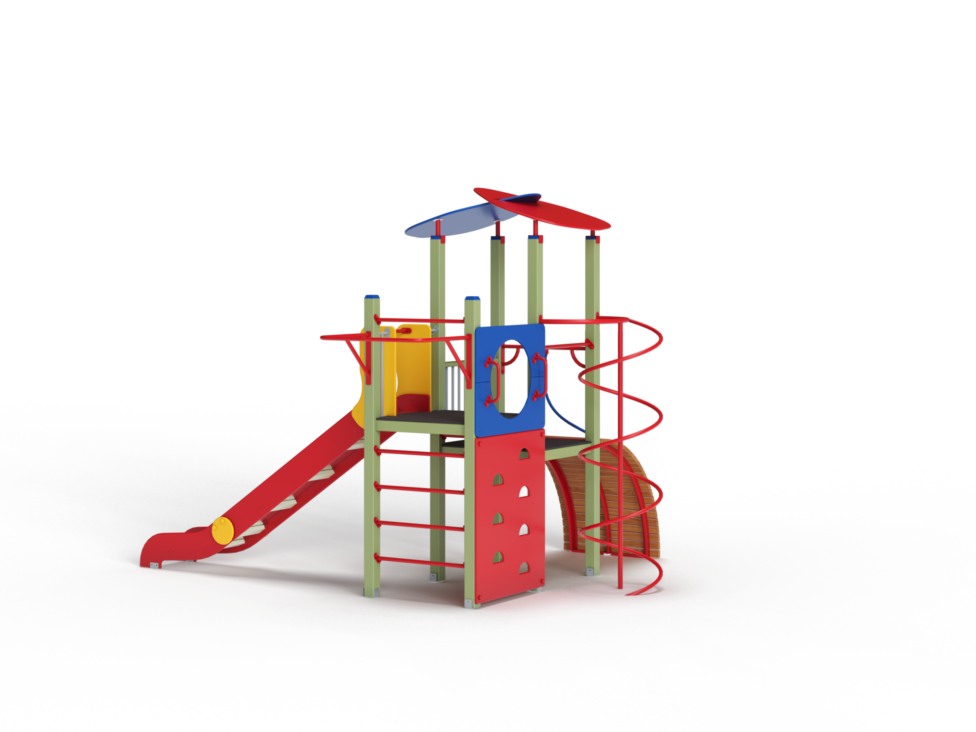 ДИК 1.230-ДЕРЕВО Детский игровой комплекс с горкой H=1500 мм
