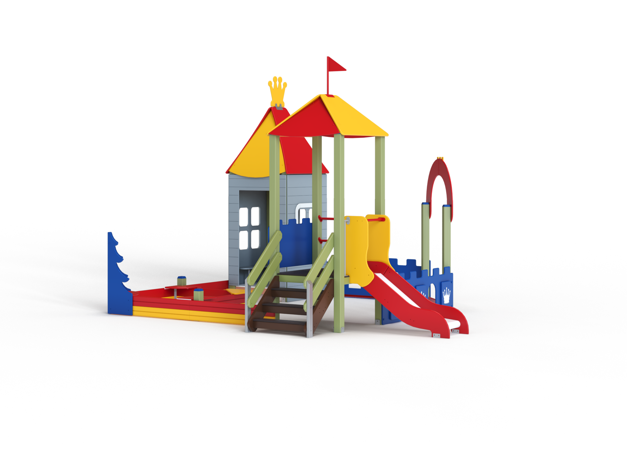 МФ 3.26-ДЕРЕВО Песочный дворик с горкой Н=700 мм