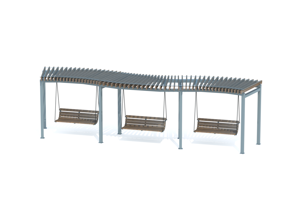 МФ 9.253 Пергола волна с подвесами 8,8 метра