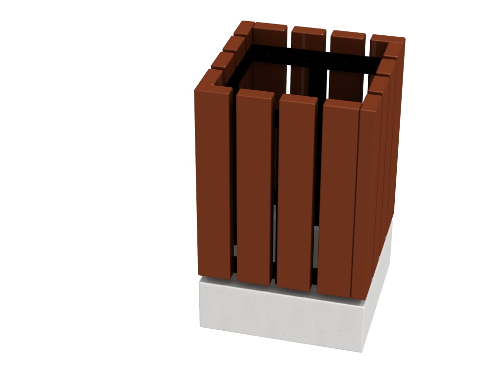 МФ 6.061 Урна деревянная на ж/б основании  с вставкой