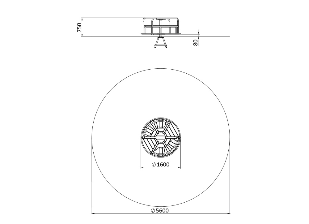 ДИО 2.454 Карусель Деревянная платформа с перилами