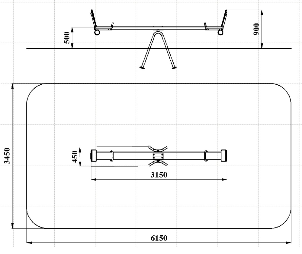 ДИО 3.071 Качалка-балансир большая L=3000мм