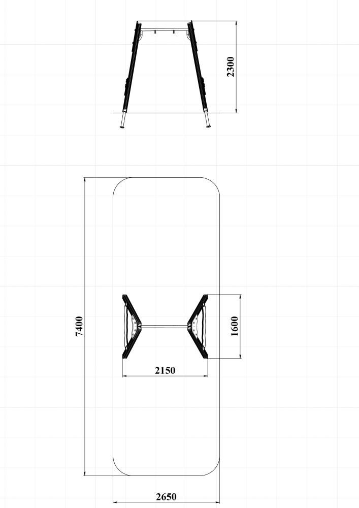 ДИО 1.081 Качели (подвесы в комплект не входит)