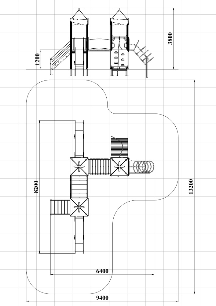 ДИК 3.117 Детский игровой комплекс Н=1200 мм