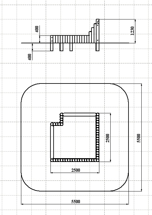 МФ 3.605-К Песочница 2,5х2,5 из бревен