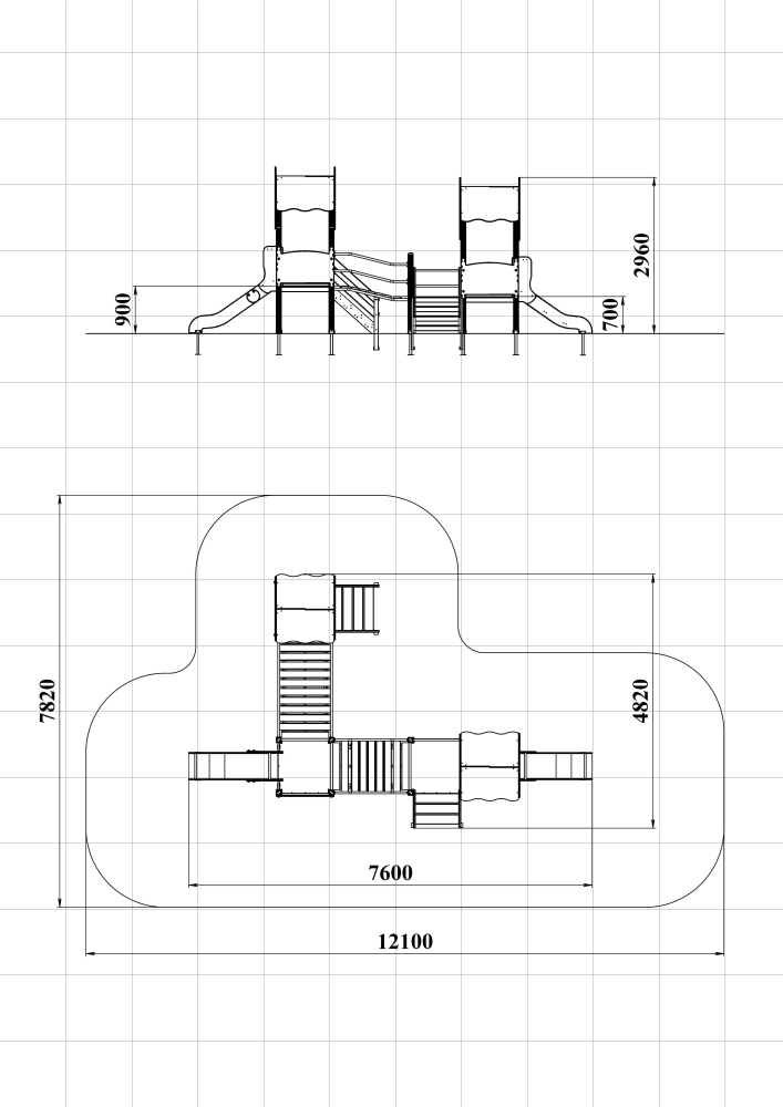 ДИК 3.174-ДЕРЕВО Детский игровой комплекс Н=900 мм, Н=700 мм