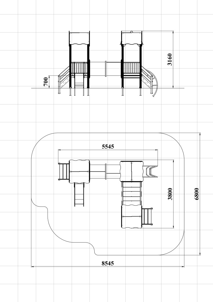 ДИК 3.08-ДПК Детский игровой комплекс Н=700 мм