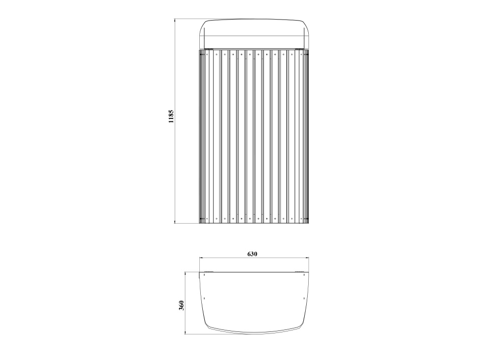 МФ 6.421 Урна из ДПК и металла 120 литр.