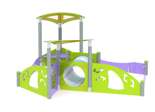 МФ 8.414.11 Песочница с двумя крышами с туннелем