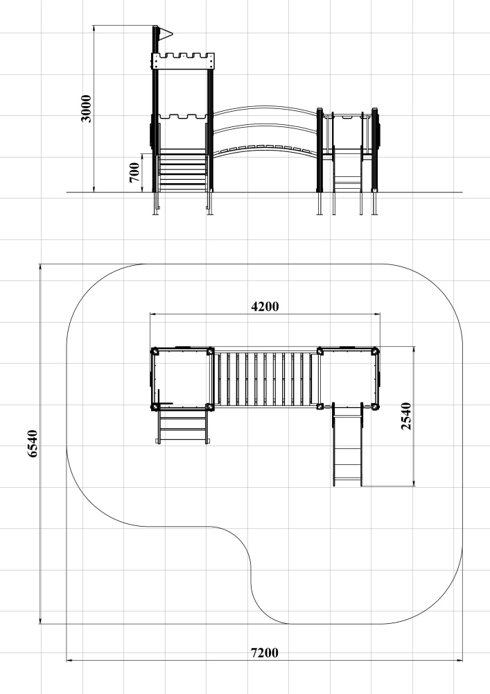 ДИК 2.095-ДЕРЕВО Детский игровой комплекс Н=700 мм