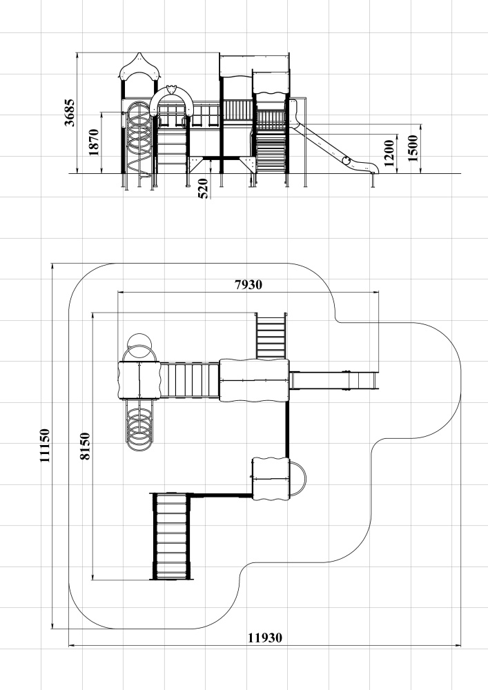 ДИК 3.18-ДПК Детский игровой комплекс Н=1500 мм