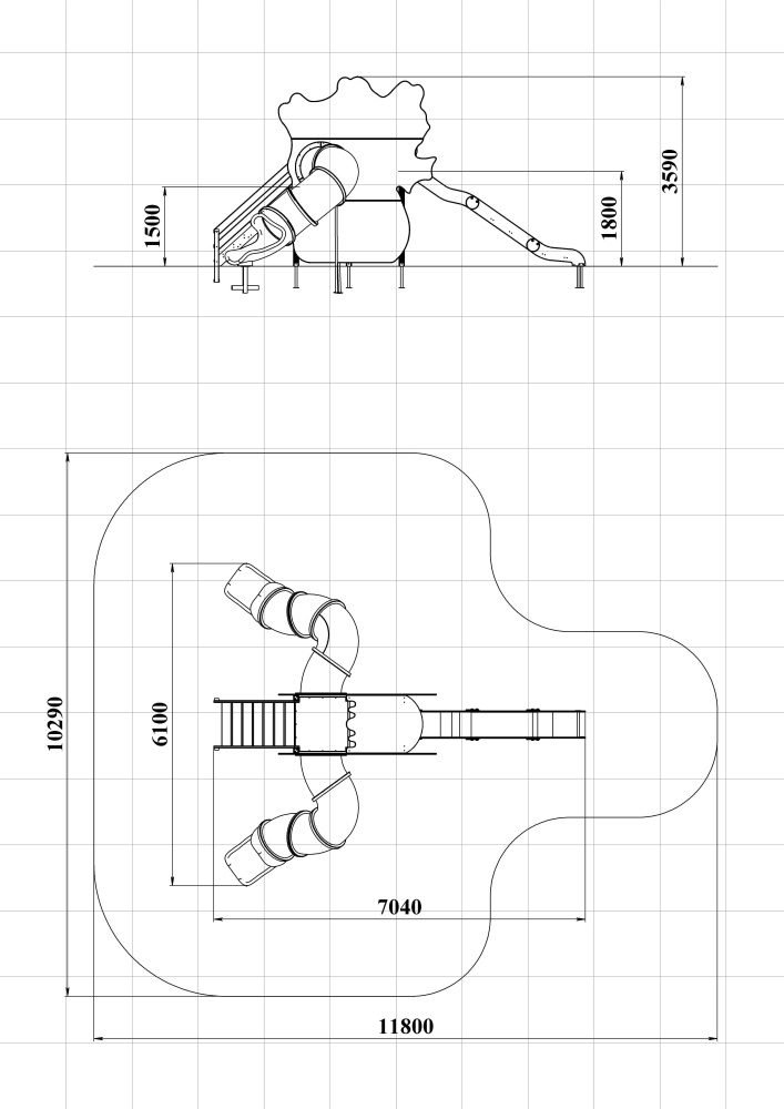 ДИК 9.21 Детский игровой комплекс Н=1500 мм,1800 мм
