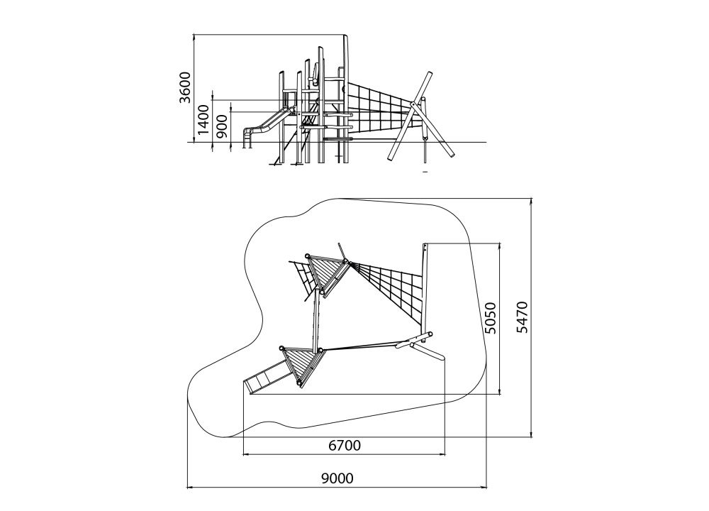 ДП 4.130 Комплекс из бревен с горкой нержавеющей из двух башен