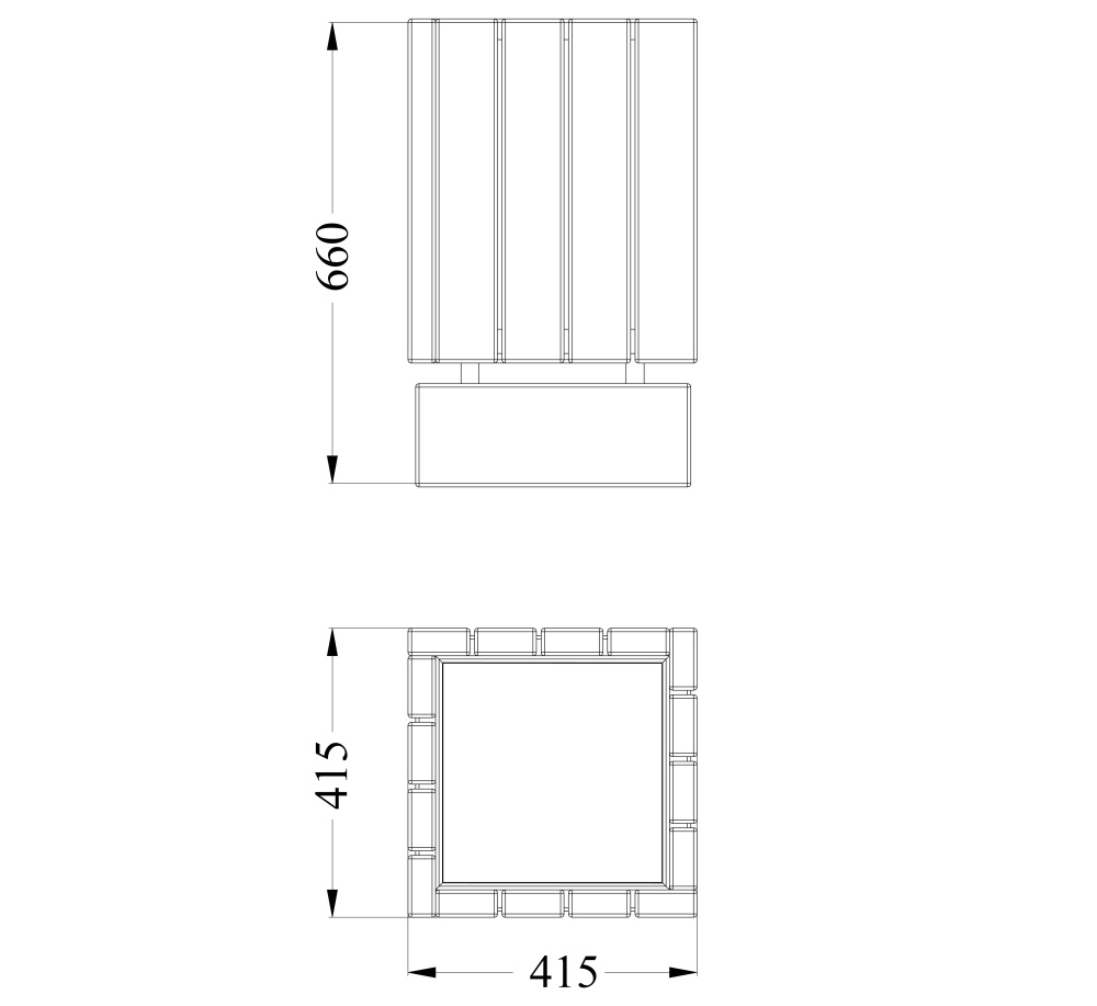 МФ 6.061 Урна деревянная на ж/б основании  с вставкой