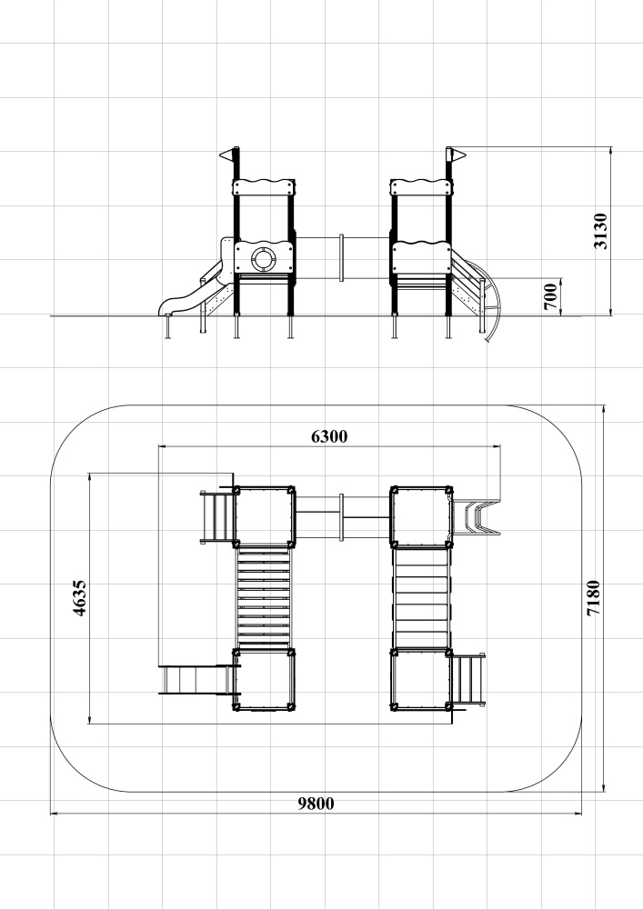 ДИК 4.06-ДЕРЕВО Детский игровой комплекс Н=700 мм