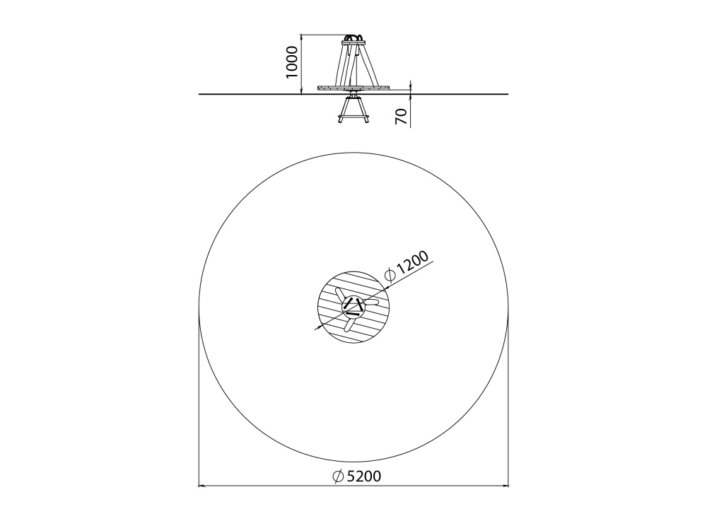 ДИО 2.45 Карусель Деревянная платформа