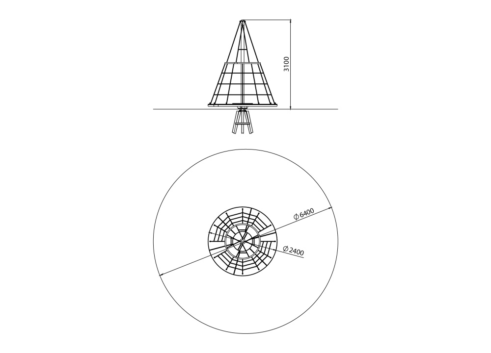 ДИО 2.401.11 Карусель веревочная с платформой цинк