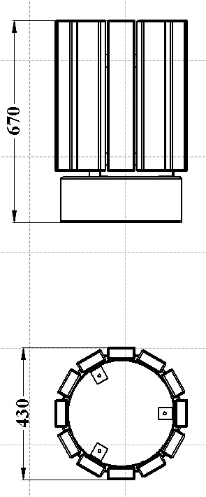 МФ 6.063 Урна круглая деревянная на ж/б основании с вставкой