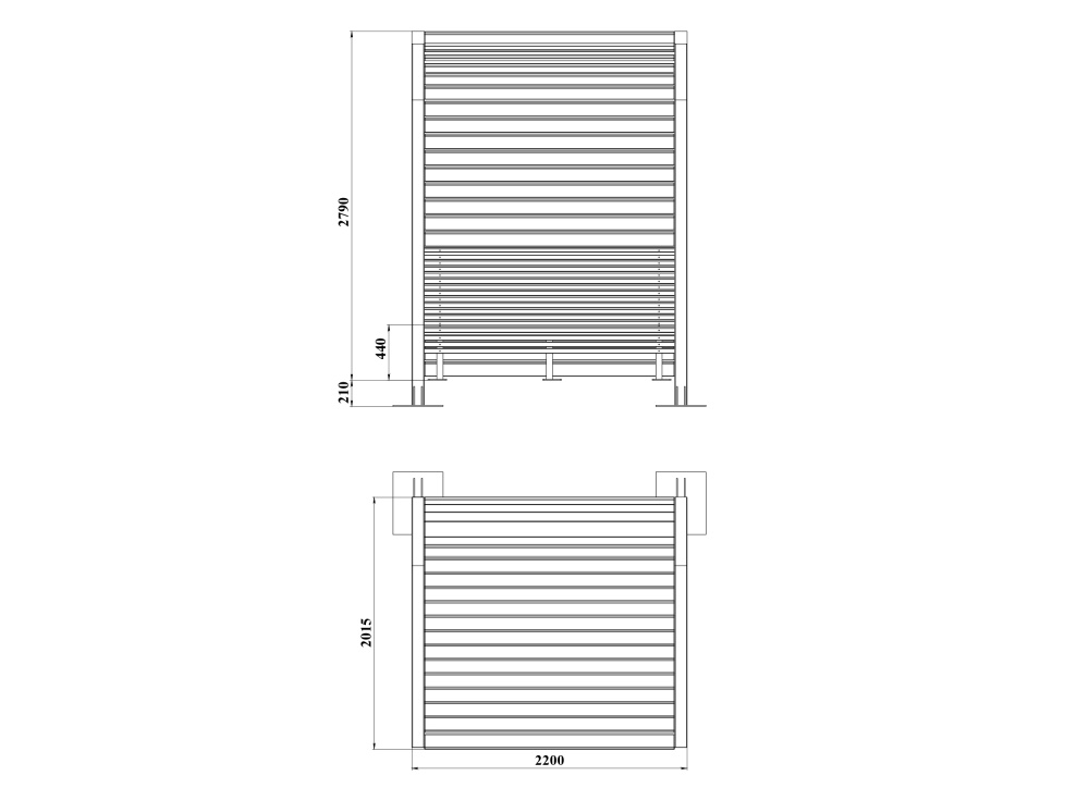 МФ 9.101 Навес над лавочкой 2 метра (без скамьи)