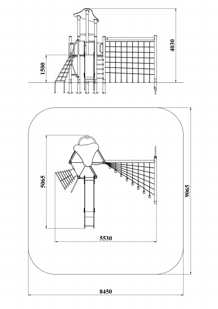 ДИК 2.14-К Детский игровой комплекс на круглых столбах Н=1500 мм 