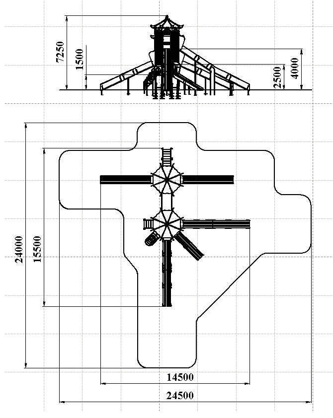 ДИК 7.031-ДЕРЕВО Детский игровой комплекс Н=900 мм, 2500 мм, 4000 мм