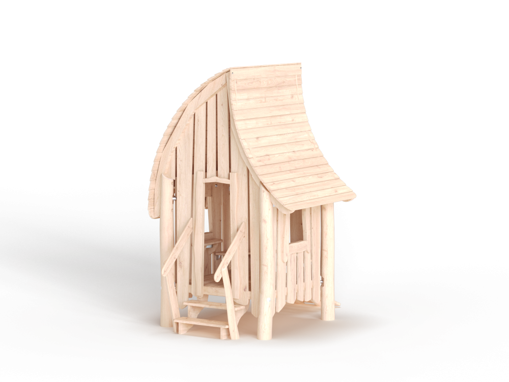 МФ 8.702.01 Домик из дерева с  крышей и горкой