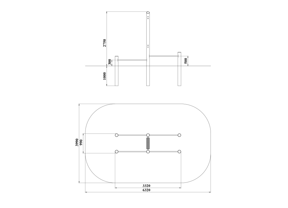 ДП 7.095-К Брусья для отжиманий на бревнах