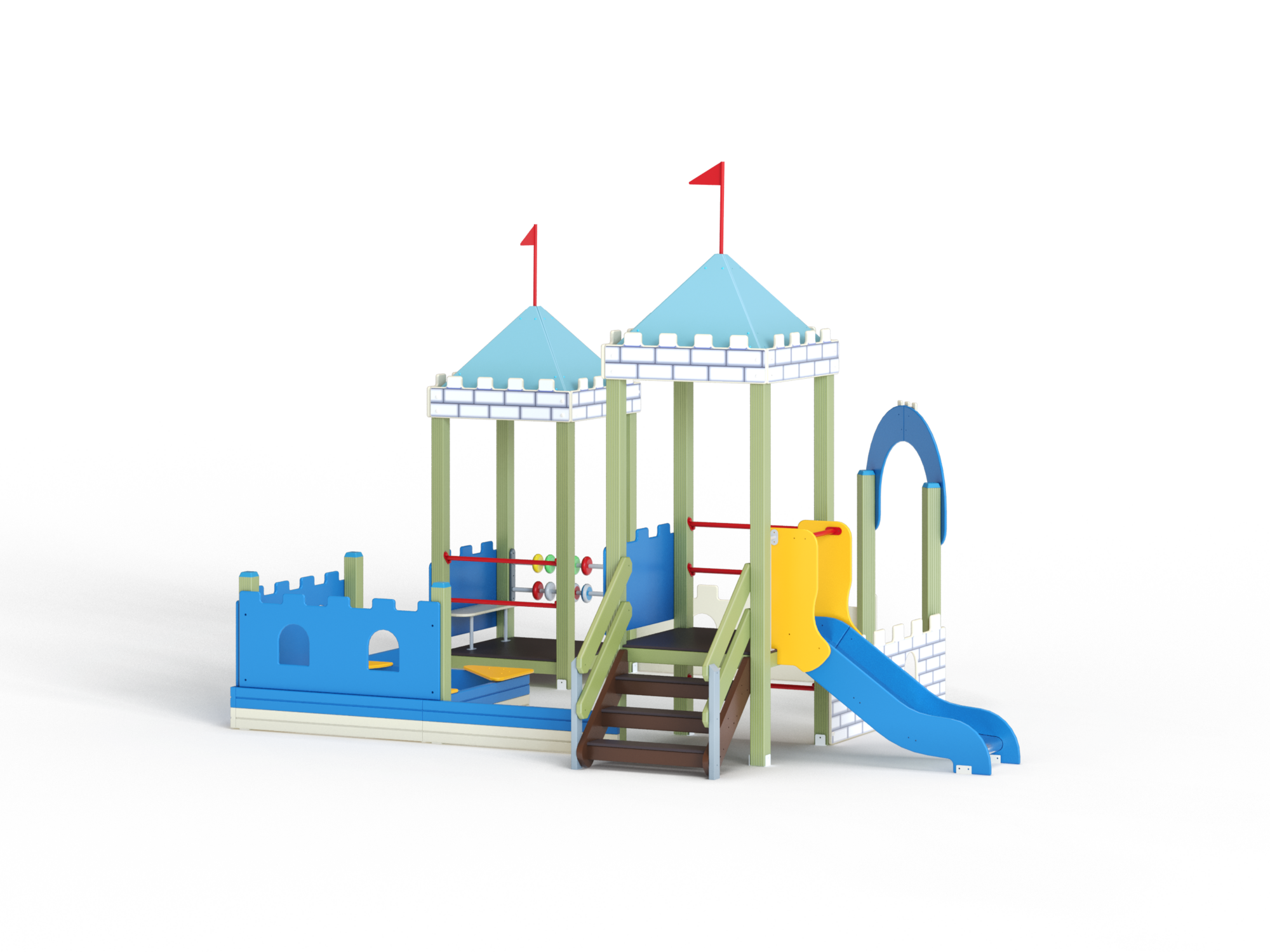 МФ 3.232 Песочный дворик с горкой Н=700 мм