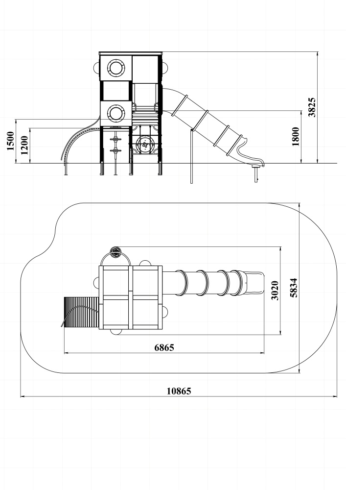 ДИК 9.301-ДЕРЕВО Детский игровой комплекс Н=1200,1500,1800 мм