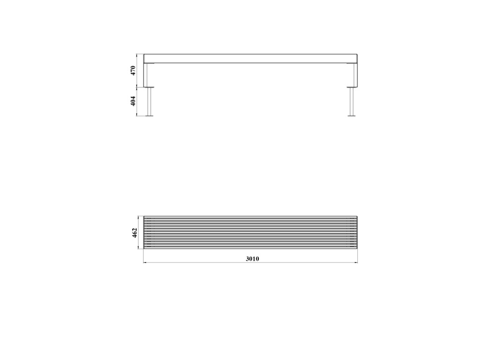 МФ 1.482 Скамейка без спинки 3 метра