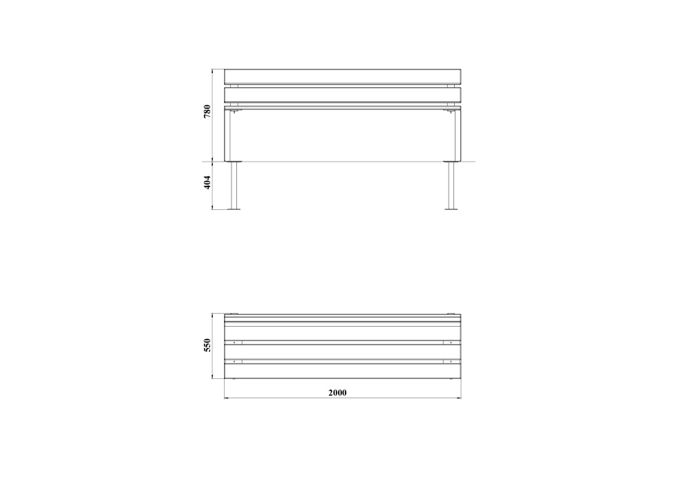 МФ 1.473 Скамейка со спинкой 2 метра