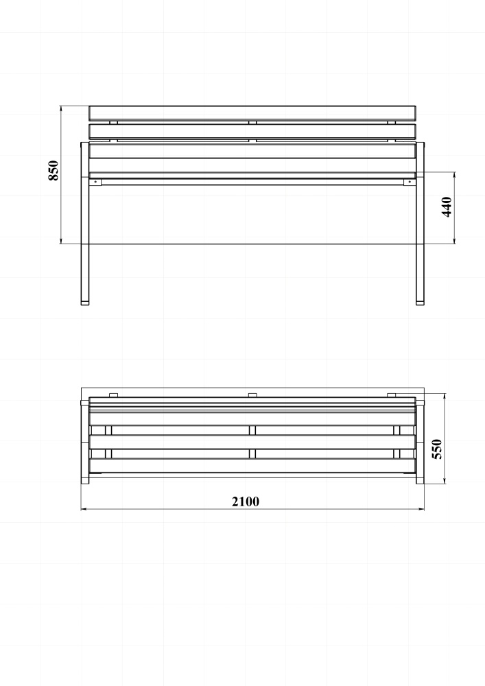 МФ 1.11 Лавочка со спинкой в разборе