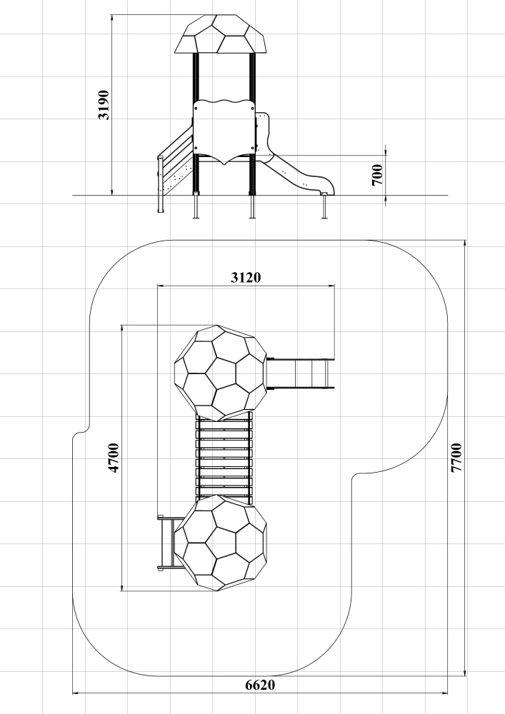 ДИК 2.096 Детский игровой комплекс Н=700 мм
