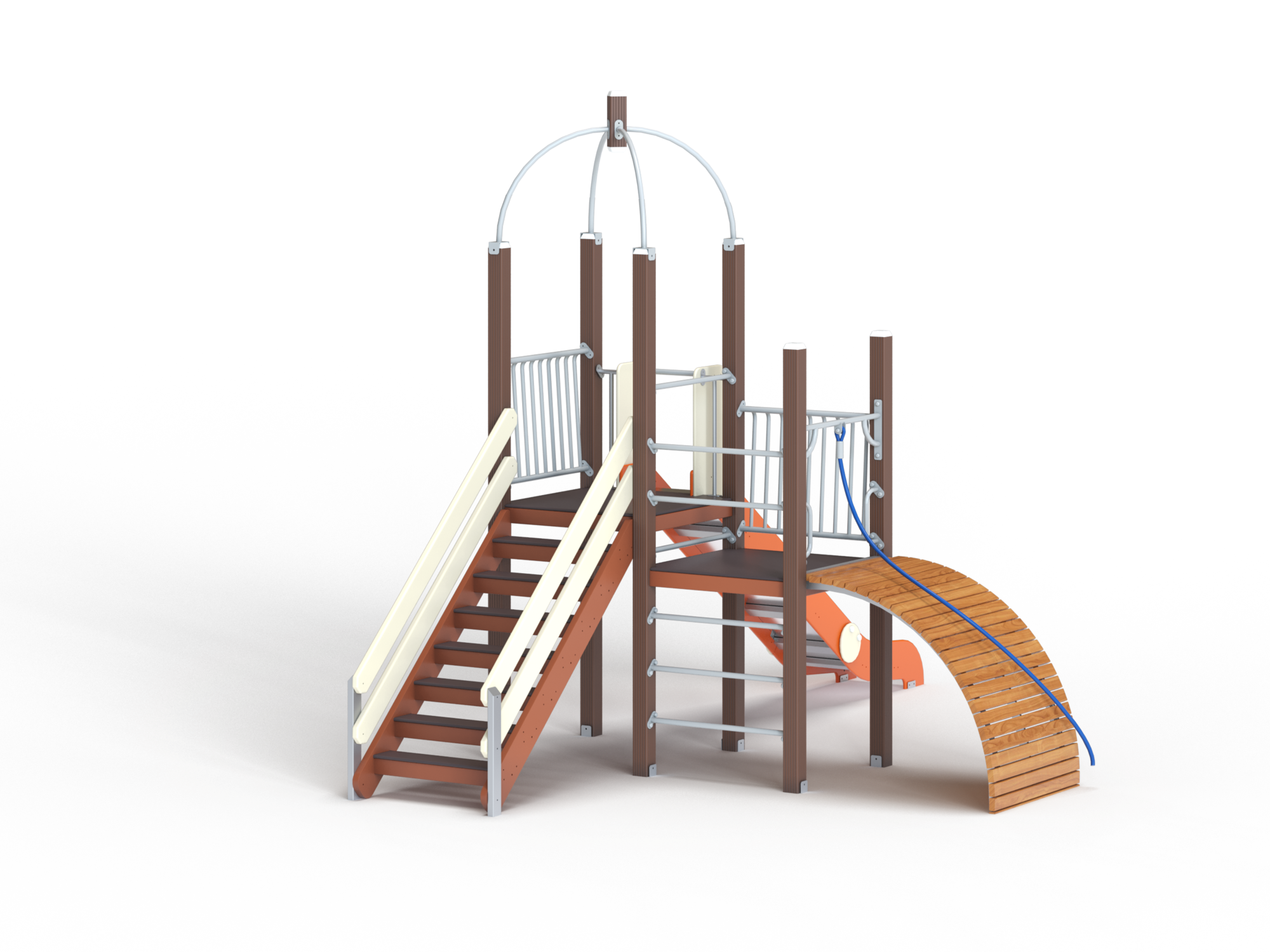 ДИК 1.225-ДПК Детский игровой комплекс Горка с трапом Н=1500