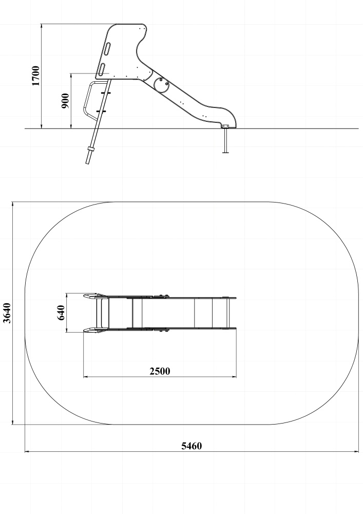 ДИО 5.031 Горка с металлическими перилами H=900