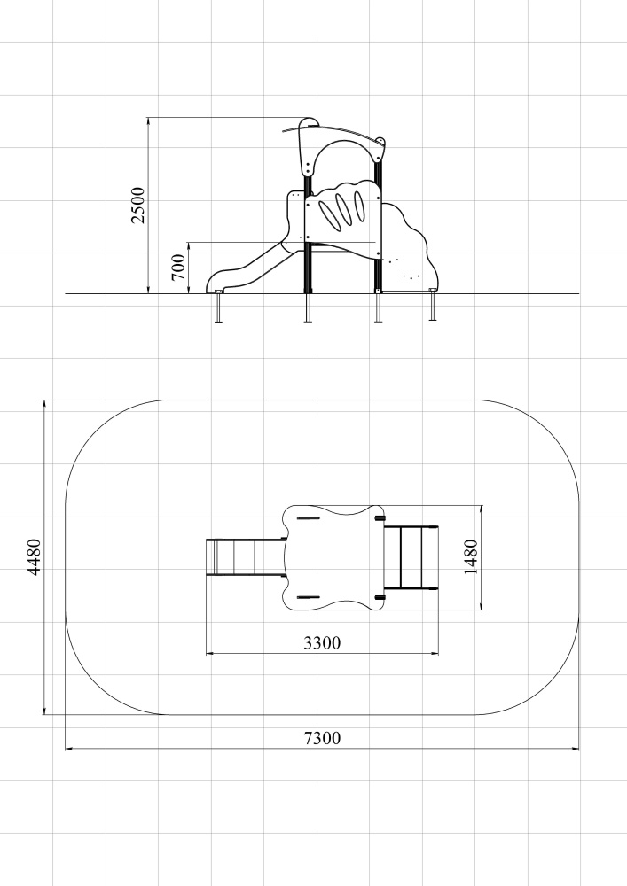 ДИК 1.35-ДЕРЕВО Детский игровой комплекс горка Н=700