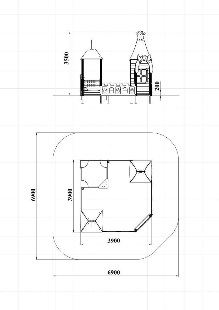 МФ 3.261-ДЕРЕВО Песочный дворик Белоснежка без горки