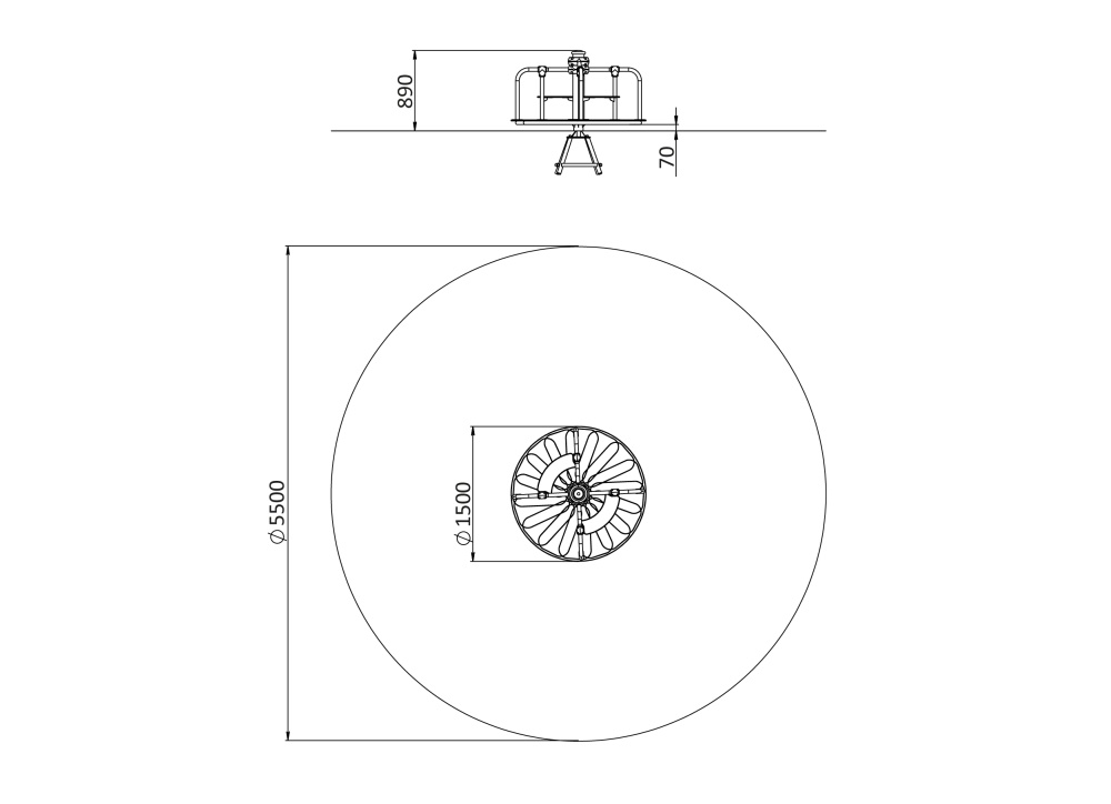 ДИО 2.38.01 Карусель с двумя сидениями нерж