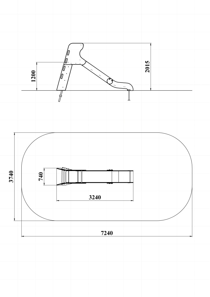 ДИО 5.042 Горка с деревянными перилами H=1200 