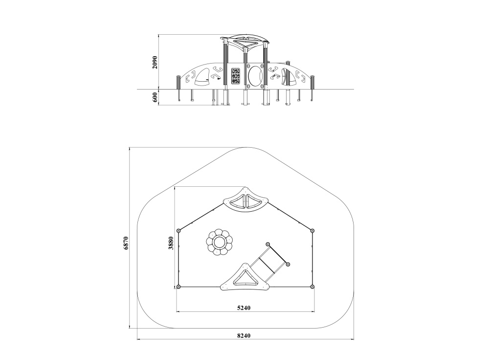 МФ 8.416.11 Песочница с крышами туннелем и цветочком