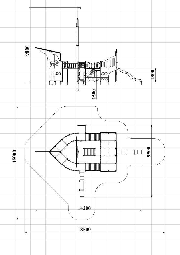ДИК 7.052-ДЕРЕВО Детский игровой комплекс Н=1800 мм
