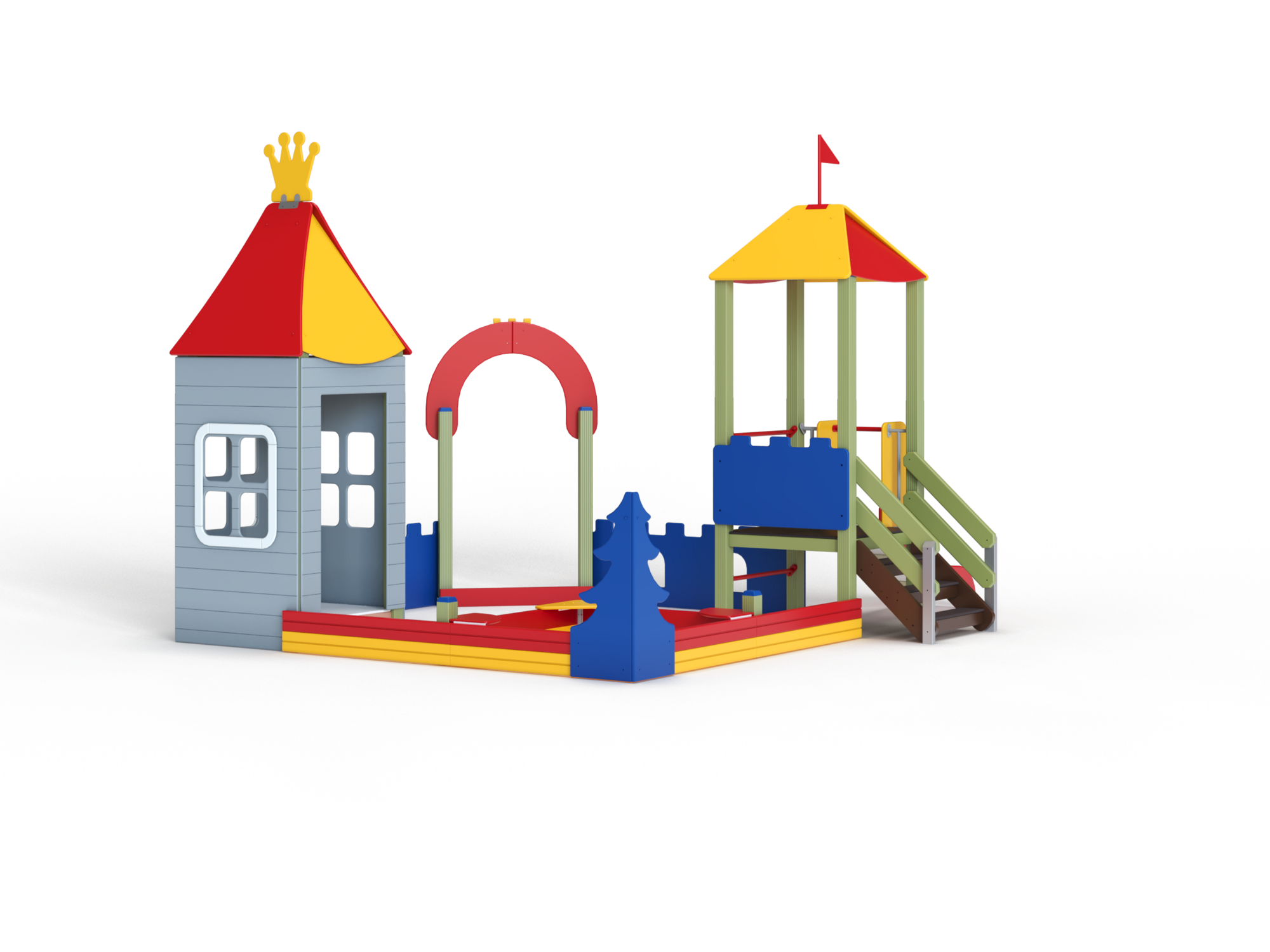 МФ 3.26-ДЕРЕВО Песочный дворик с горкой Н=700 мм